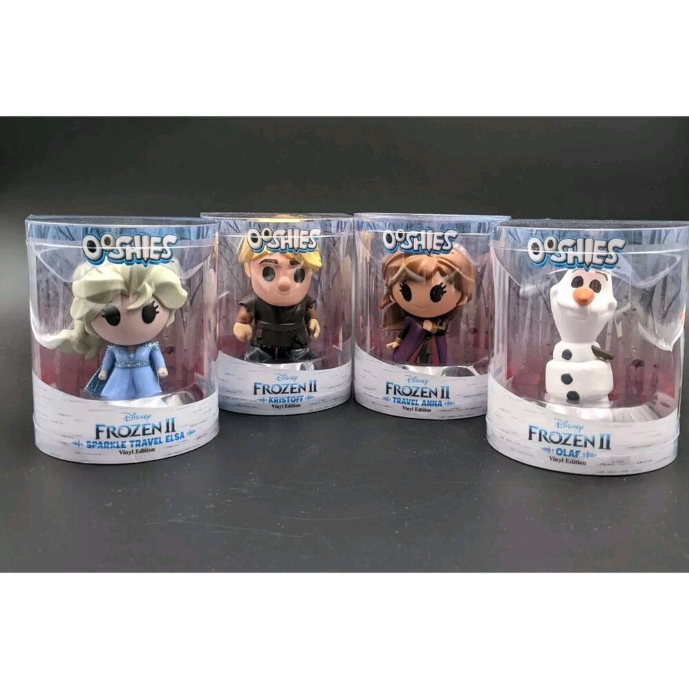 Disney Frozen II Ooshies Vinyl Edition Figures Set Elsa Anna Kristoff Olaf Used